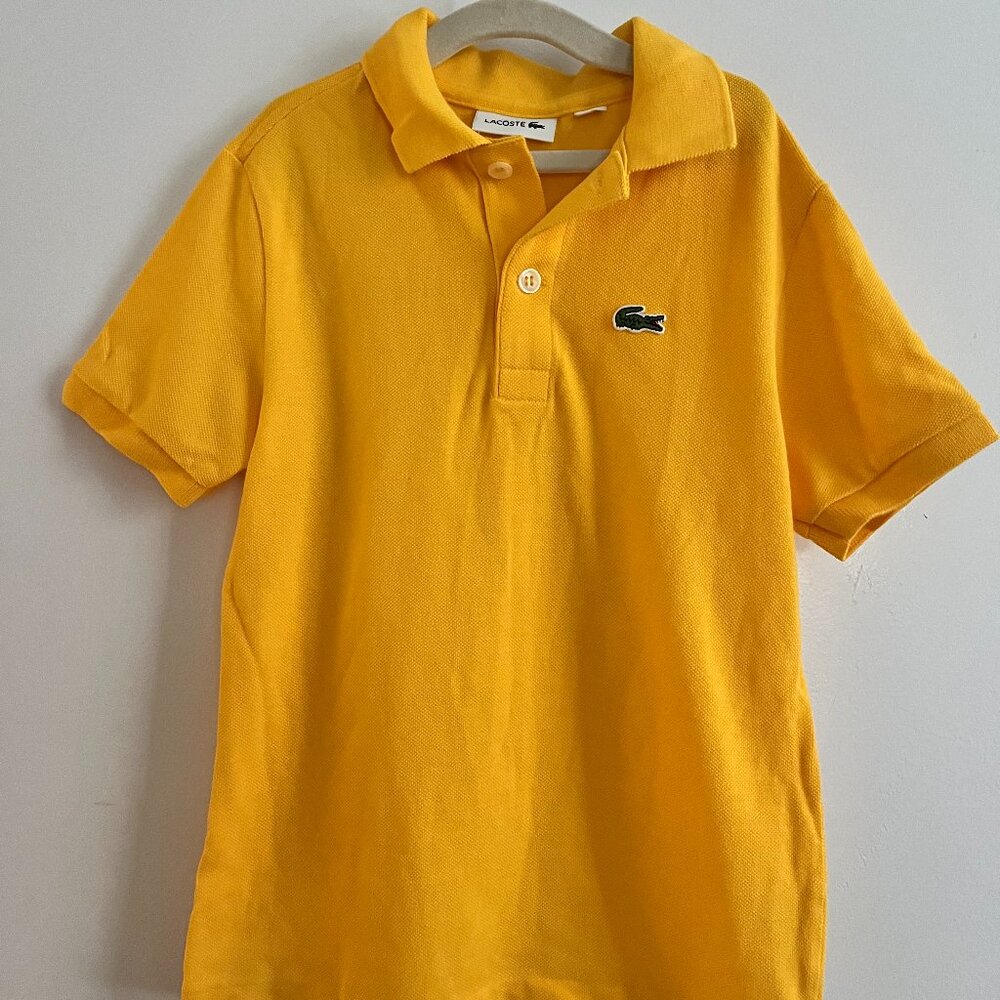 Yellow Lacoste Polo Shirt, Size 6